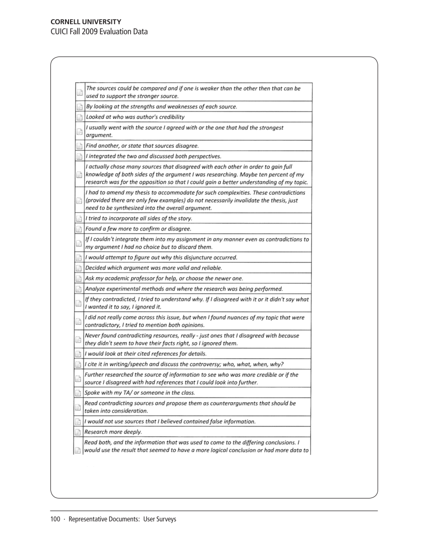 SPEC Kit 318: Impact Measures in Research Libraries (September 2010) page 100