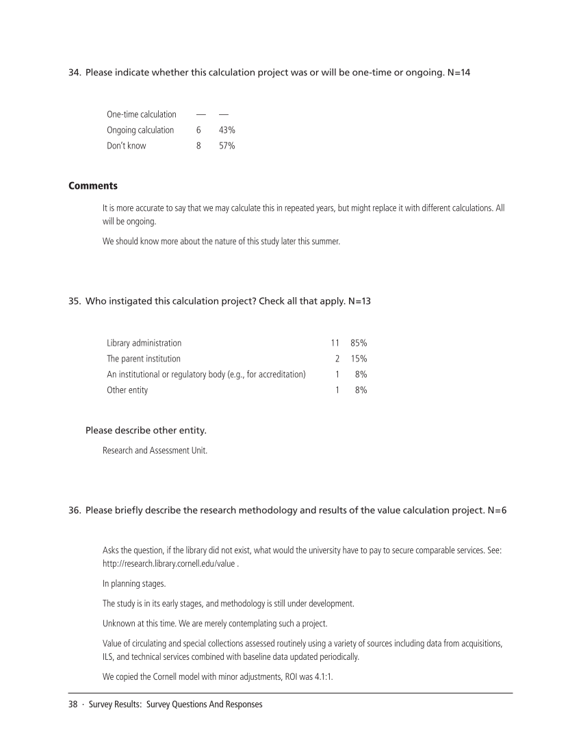 SPEC Kit 318: Impact Measures in Research Libraries (September 2010) page 38