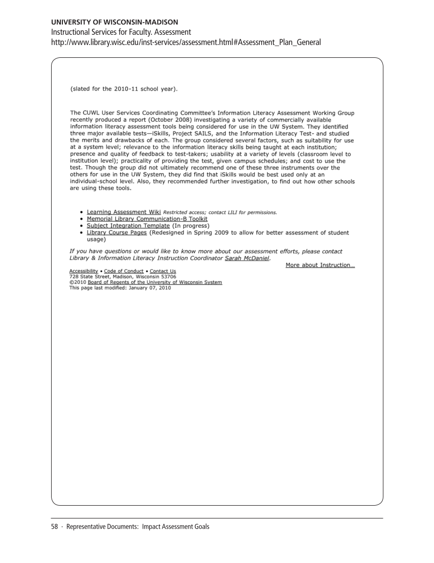 SPEC Kit 318: Impact Measures in Research Libraries (September 2010) page 58