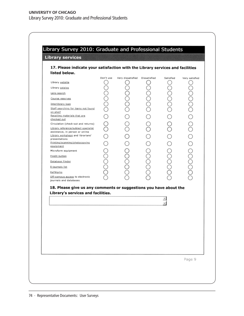 SPEC Kit 318: Impact Measures in Research Libraries (September 2010) page 74