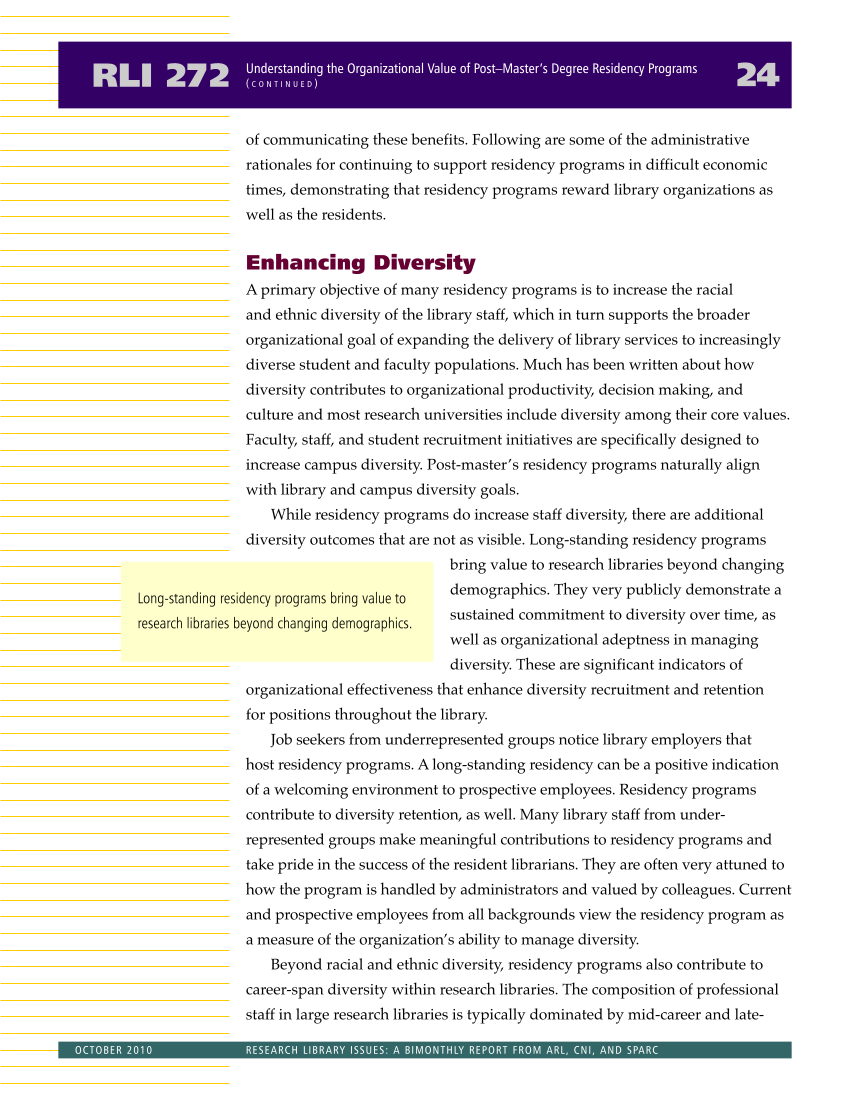 Research Library Issues, no. 272 (Oct. 2010): 21st-Century Research Library Workforce page 25