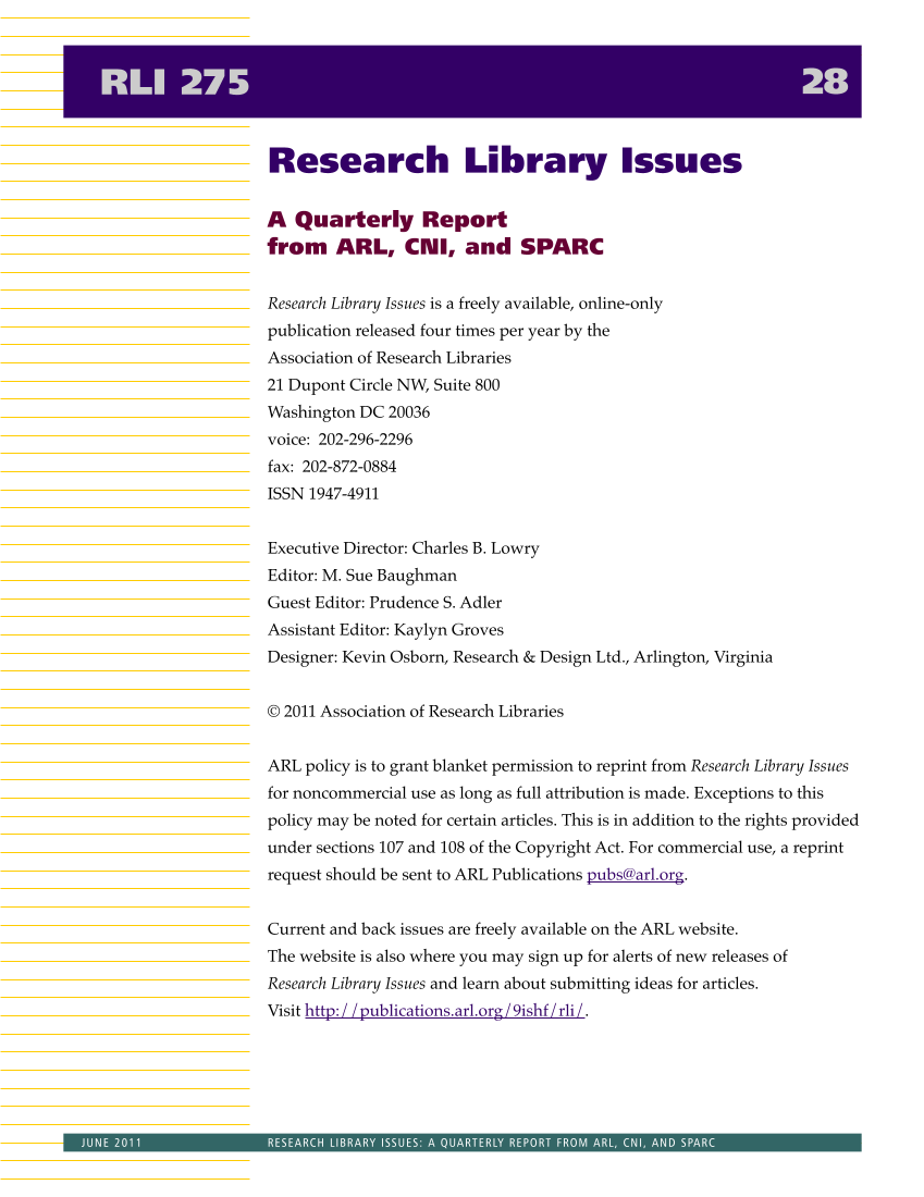 Research Library Issues, no. 275 (June 2011): Report of the Task Force on International Interlibrary Loan and Document Delivery Practices page 28