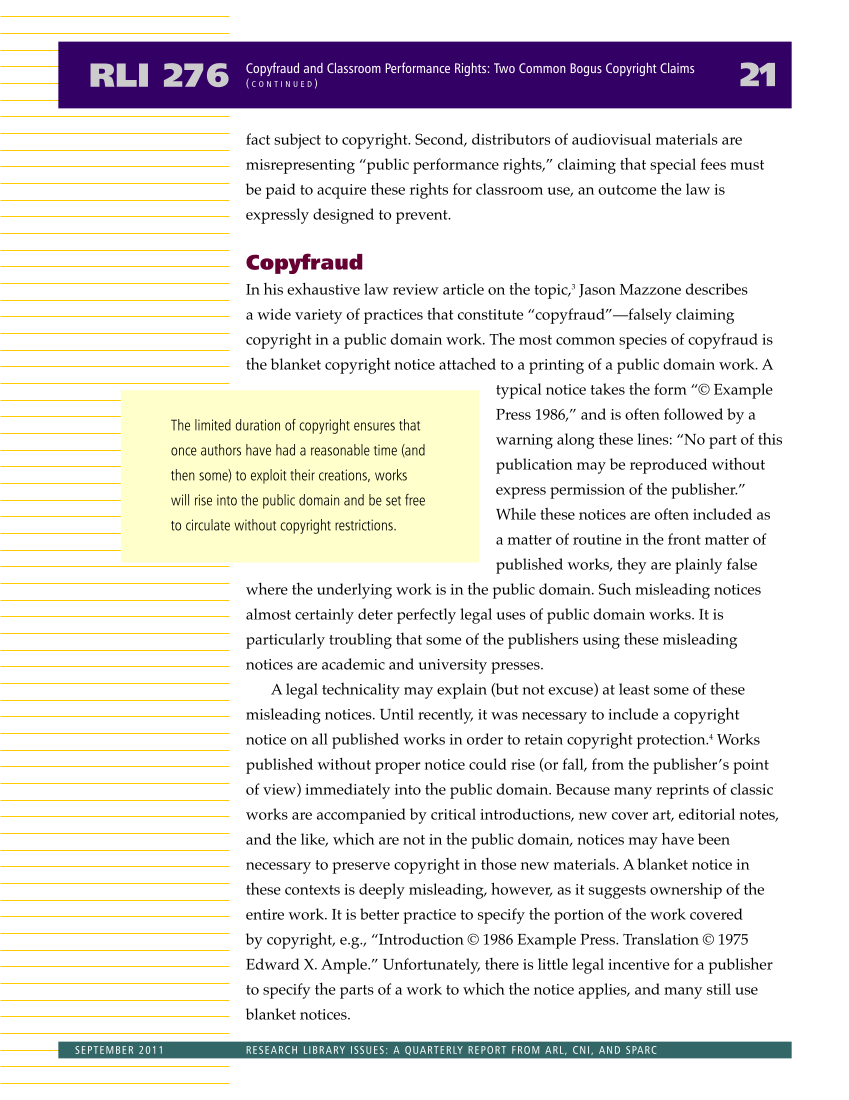 Research Library Issues, no. 276 (Sept. 2011) page 22