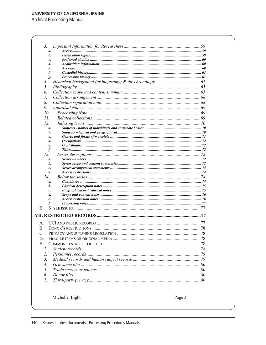 SPEC Kit 314: Processing Decisions for Manuscripts & Archives (November 2009) page 142