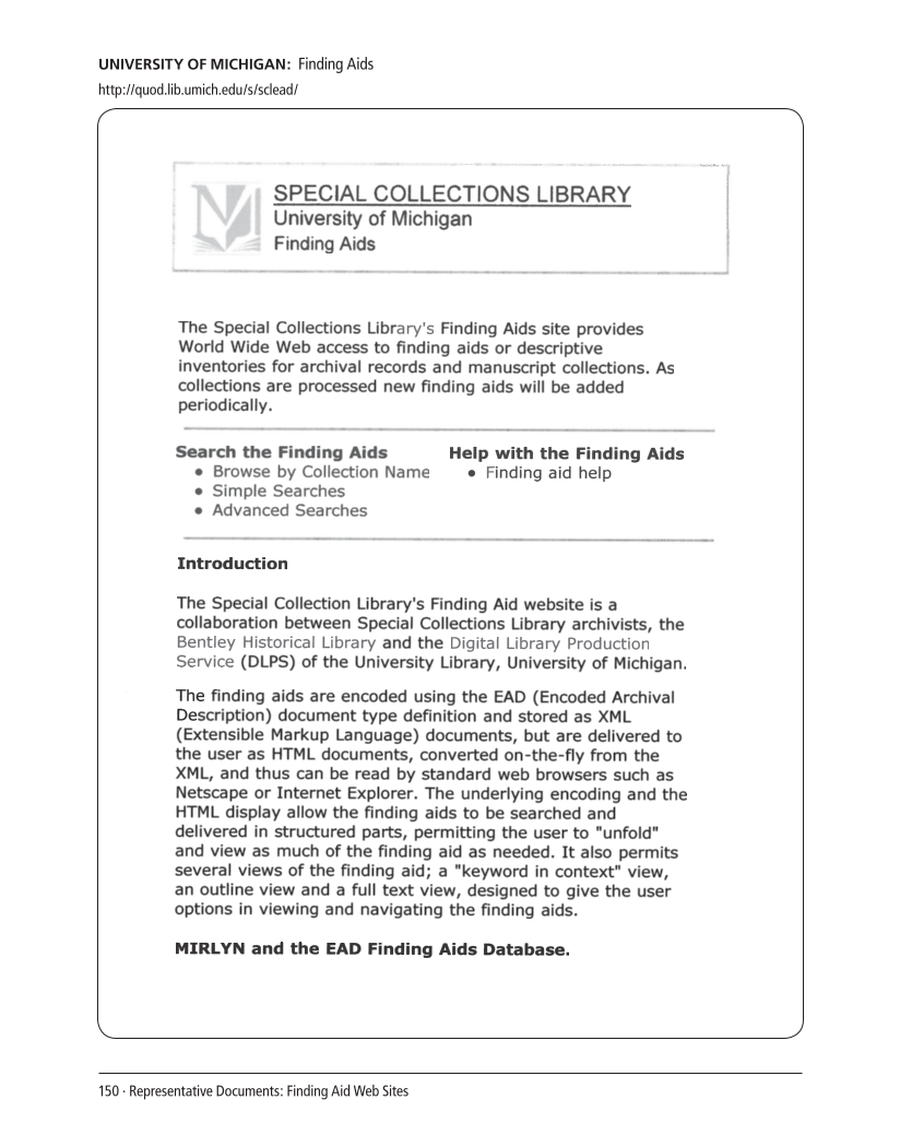 SPEC Kit 307: Manuscript Collections on the Web (October 2008) page 150