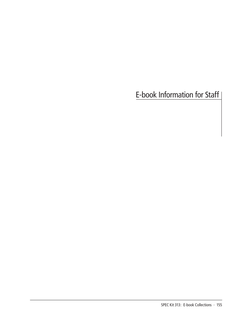 SPEC Kit 313: E-book Collections (October 2009) page 155