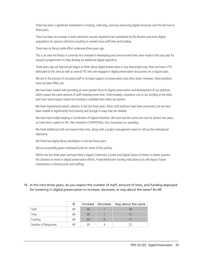 SPEC Kit 325: Digital Preservation (October 2011) page 39