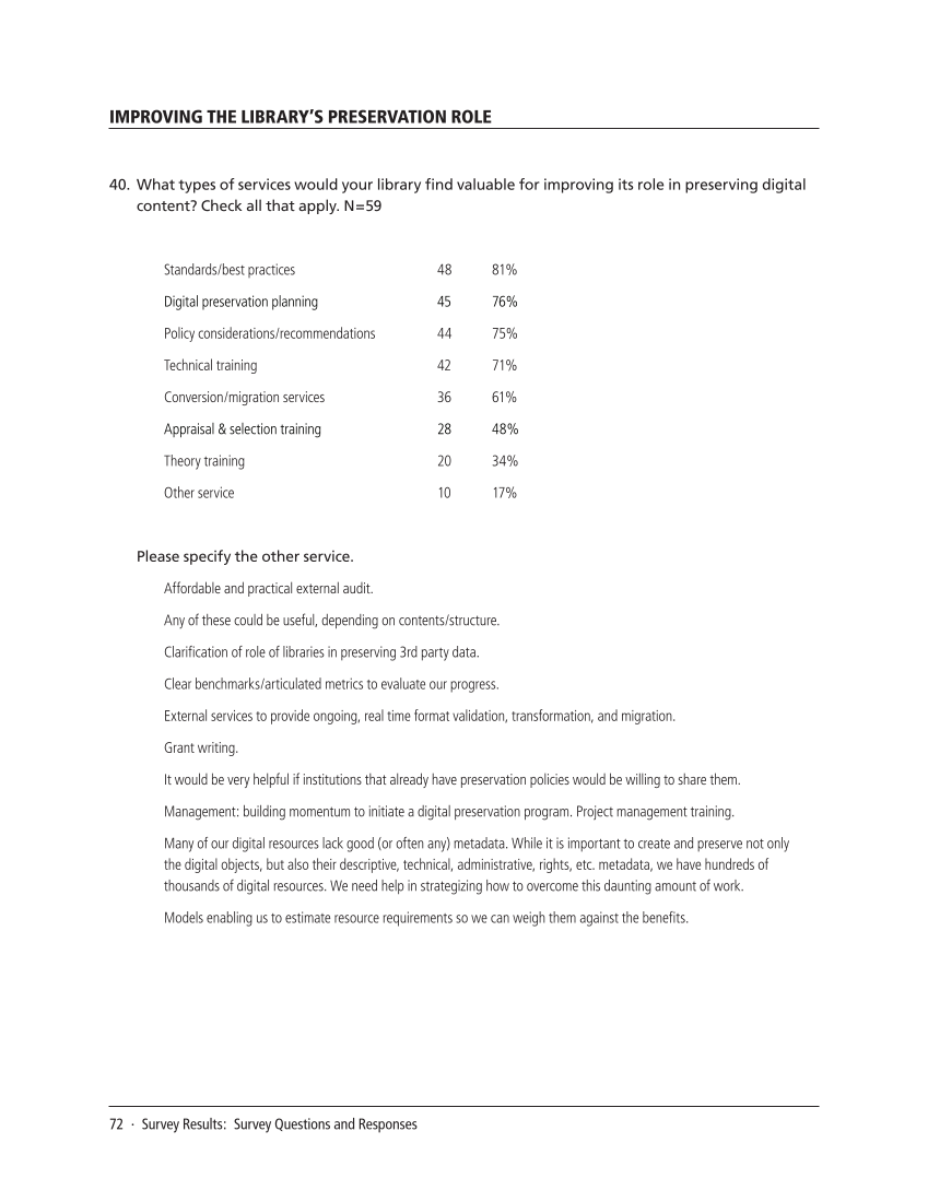 SPEC Kit 325: Digital Preservation (October 2011) page 72