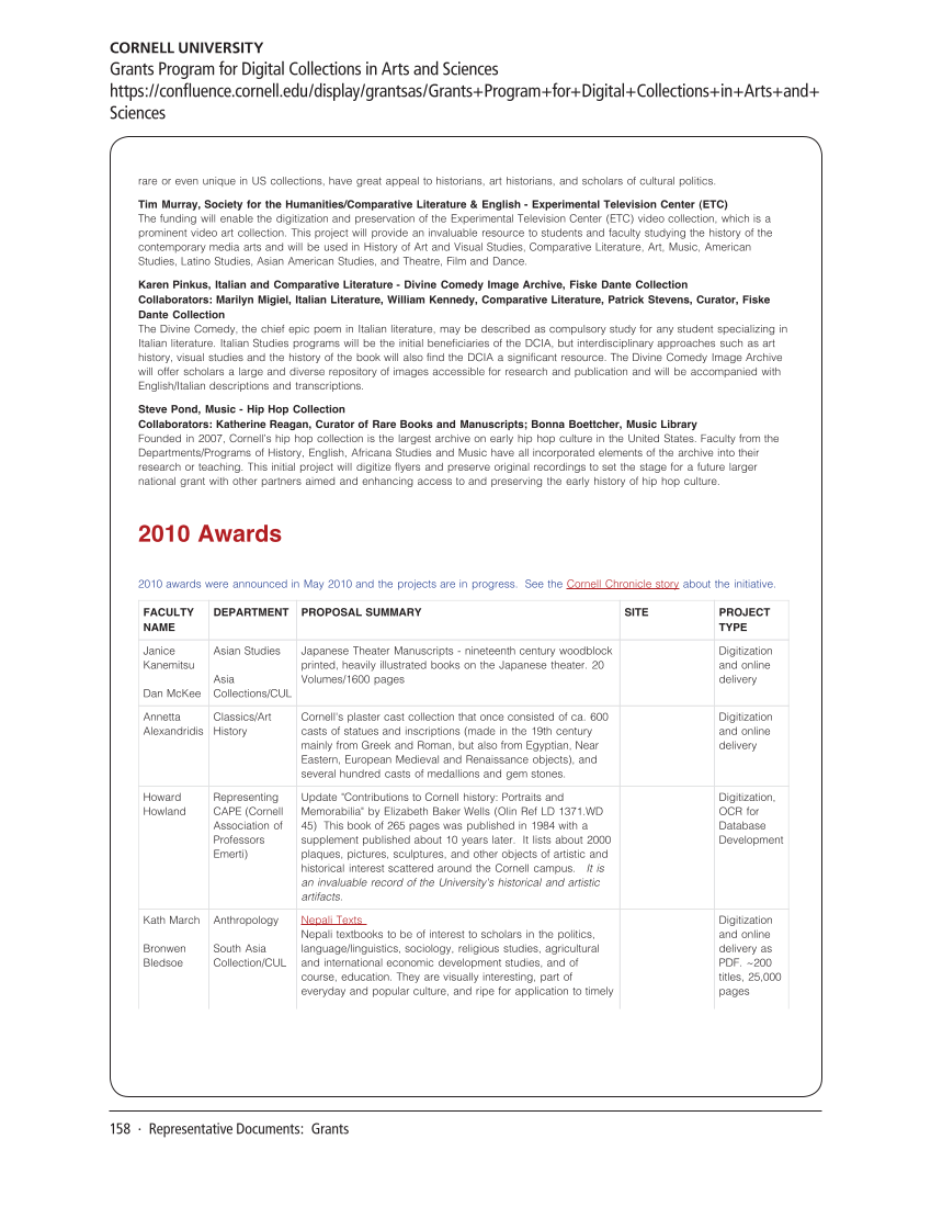 SPEC Kit 326: Digital Humanities (November 2011) page 158