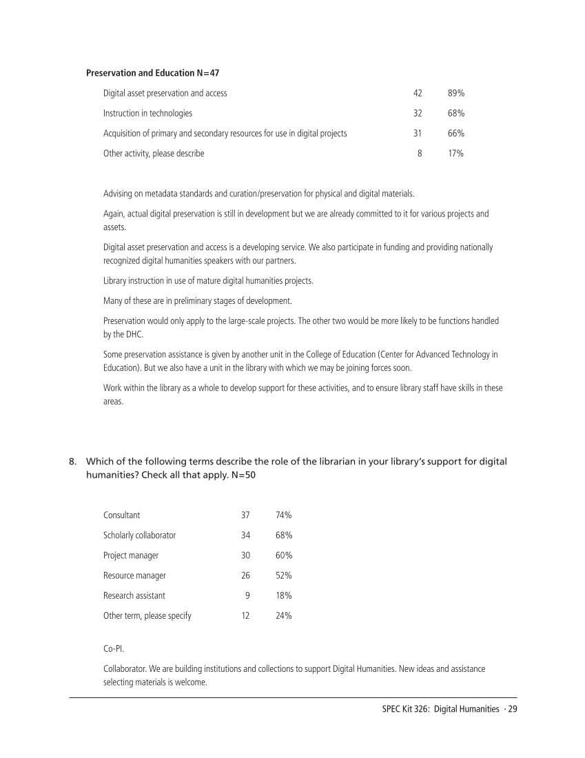 SPEC Kit 326: Digital Humanities (November 2011) page 29