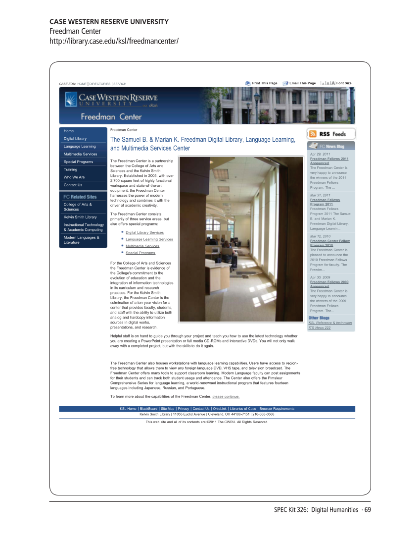 SPEC Kit 326: Digital Humanities (November 2011) page 69