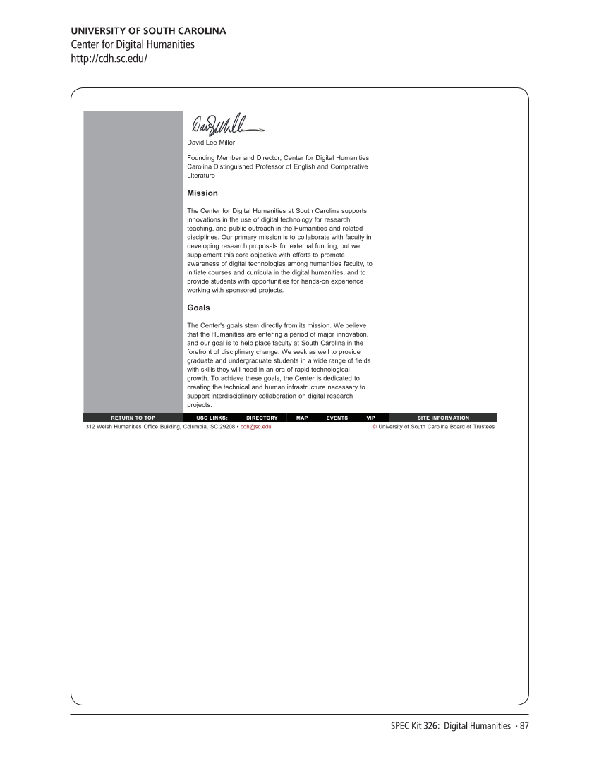 SPEC Kit 326: Digital Humanities (November 2011) page 87