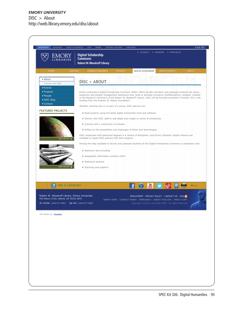 SPEC Kit 326: Digital Humanities (November 2011) page 93