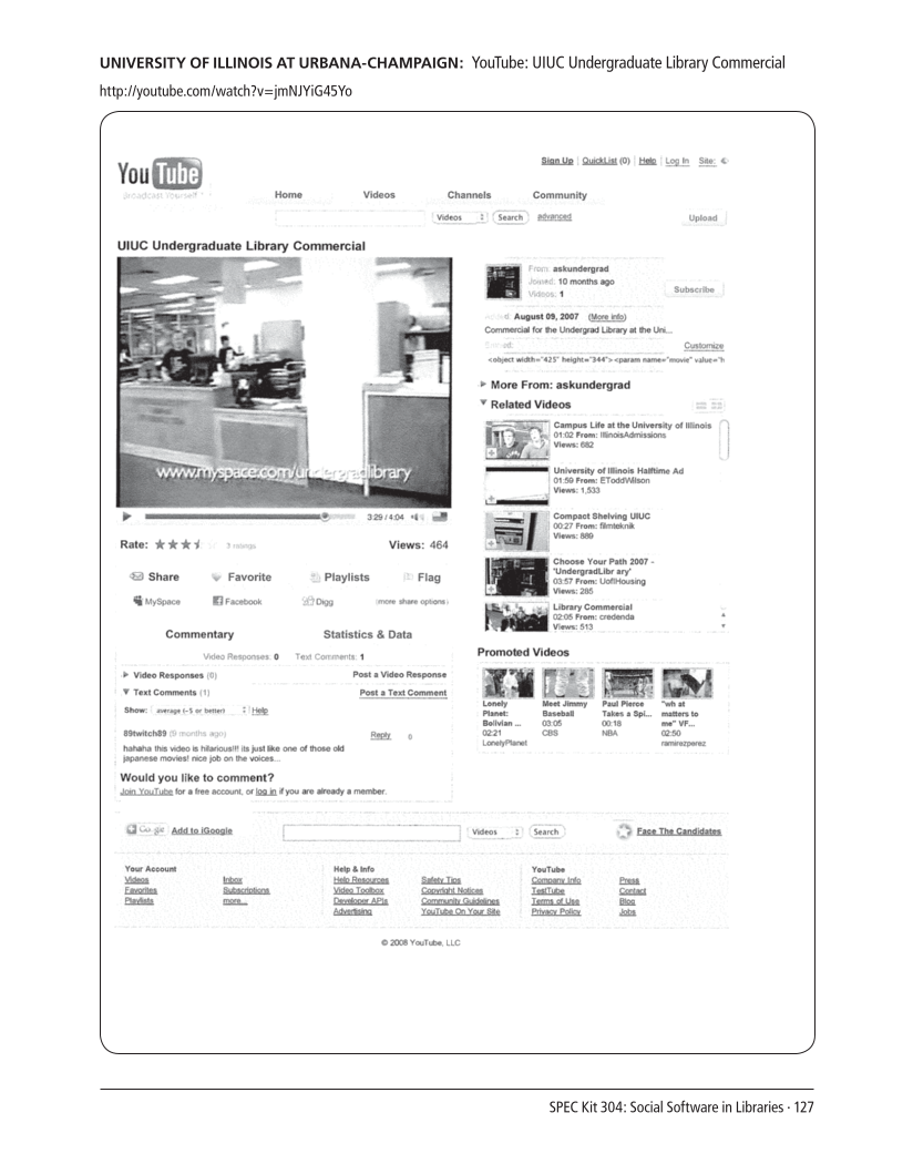 SPEC Kit 304: Social Software in Libraries (July 2008) page 127