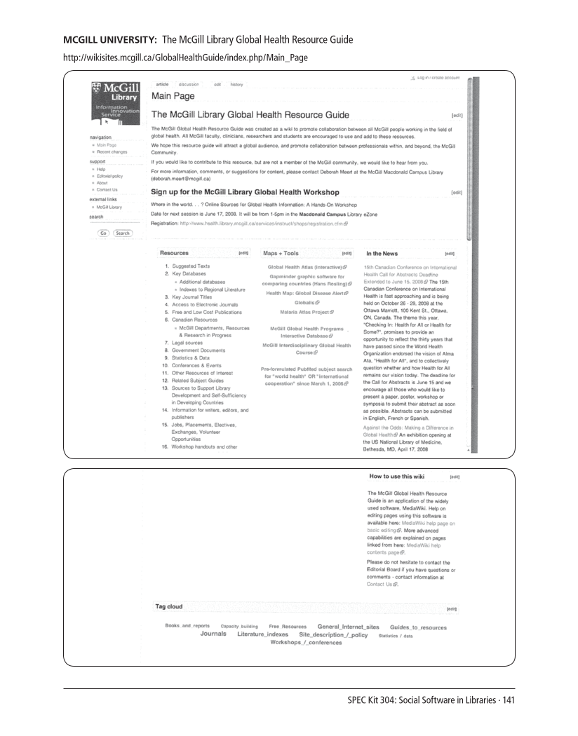 SPEC Kit 304: Social Software in Libraries (July 2008) page 141