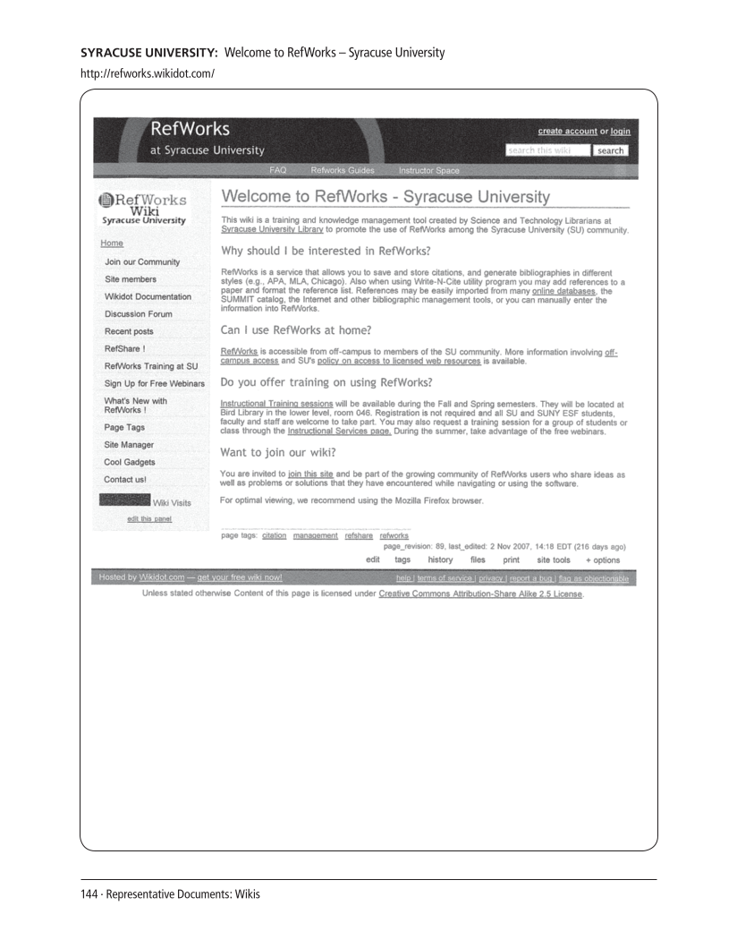 SPEC Kit 304: Social Software in Libraries (July 2008) page 144