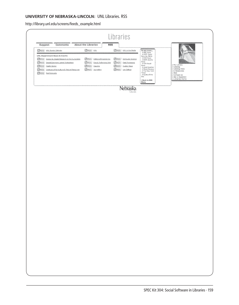 SPEC Kit 304: Social Software in Libraries (July 2008) page 159