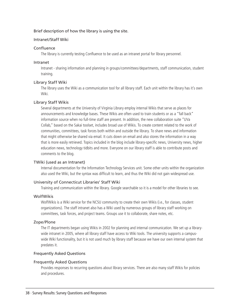 SPEC Kit 304: Social Software in Libraries (July 2008) page 38