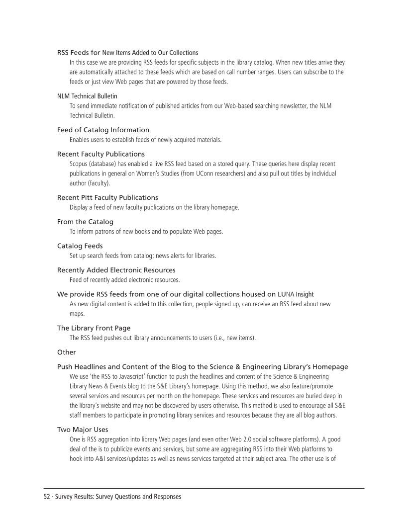 SPEC Kit 304: Social Software in Libraries (July 2008) page 52