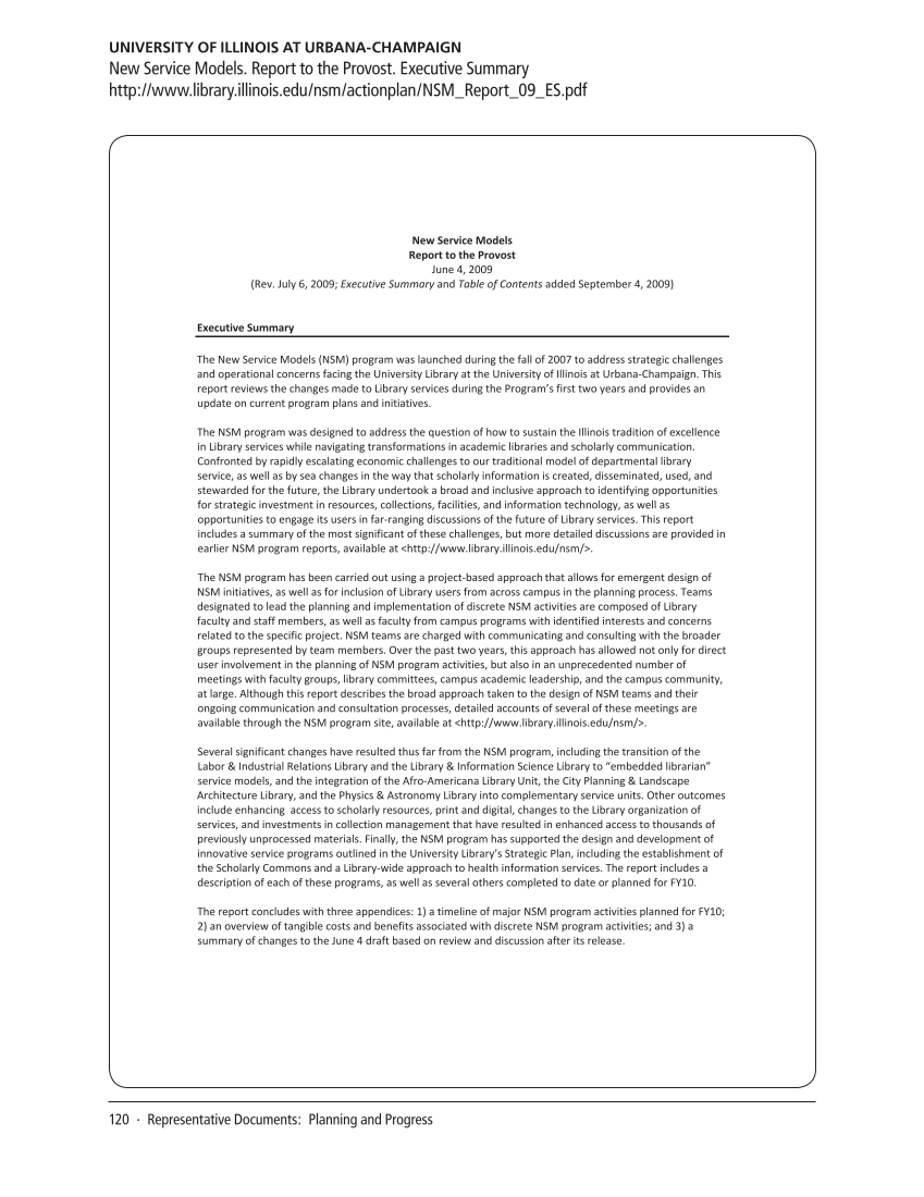 SPEC Kit 327: Reconfiguring Service Delivery (December 2011) page 120