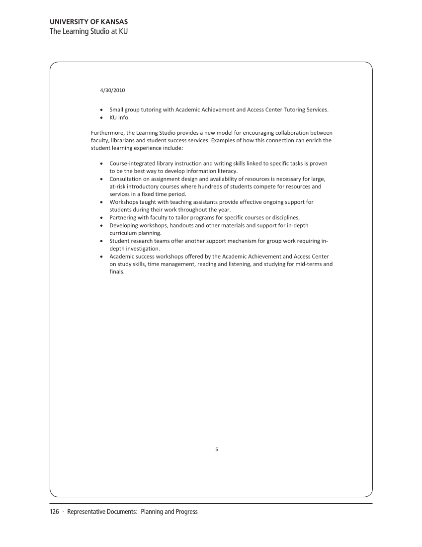 SPEC Kit 327: Reconfiguring Service Delivery (December 2011) page 126