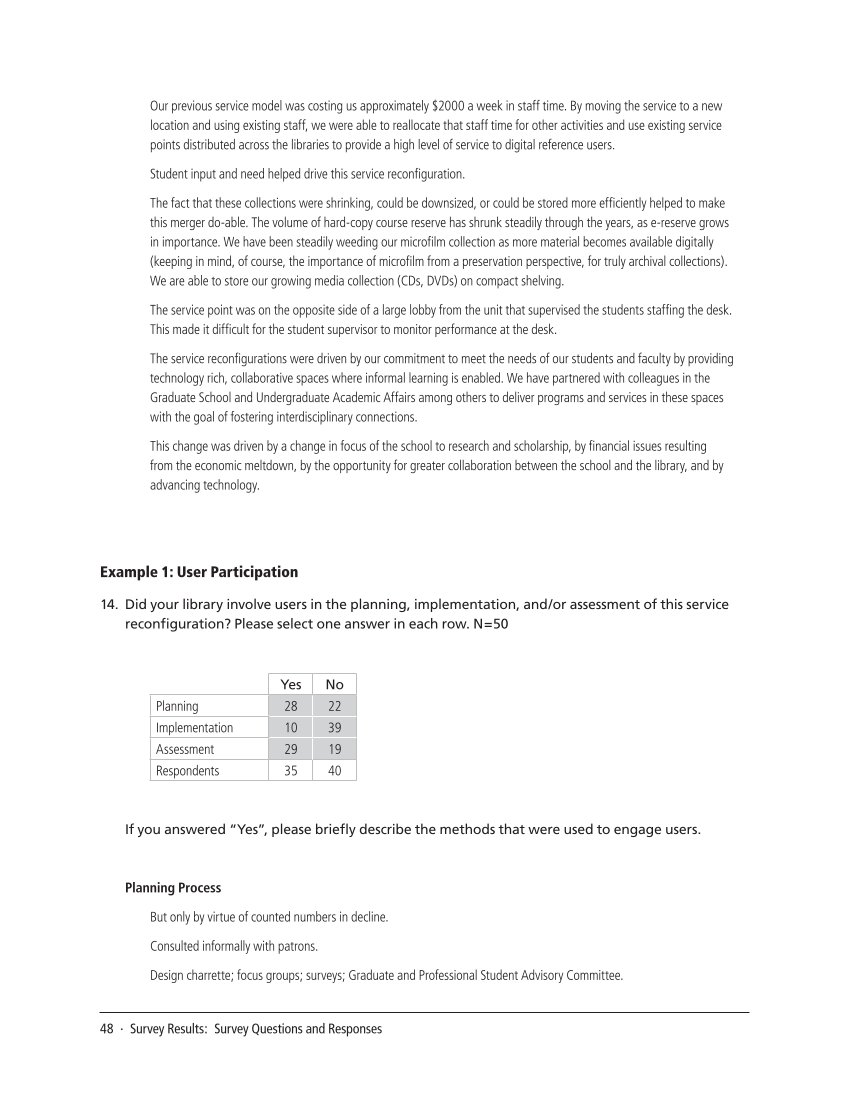 SPEC Kit 327: Reconfiguring Service Delivery (December 2011) page 48