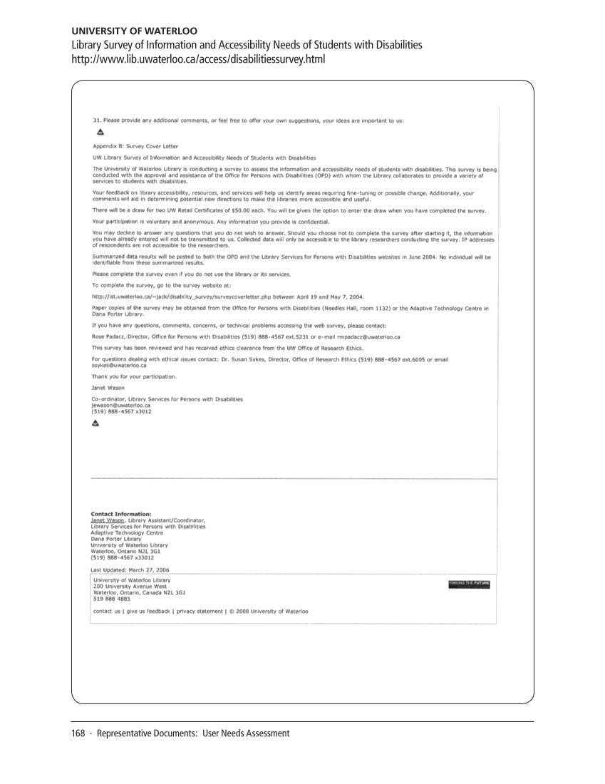 SPEC Kit 321: Services for Users with Disabilities (December 2010) page 168