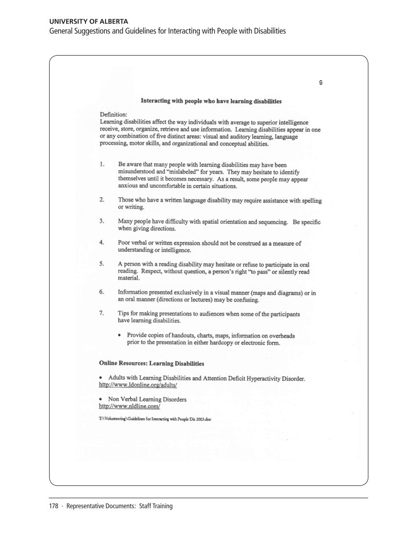 SPEC Kit 321: Services for Users with Disabilities (December 2010) page 178