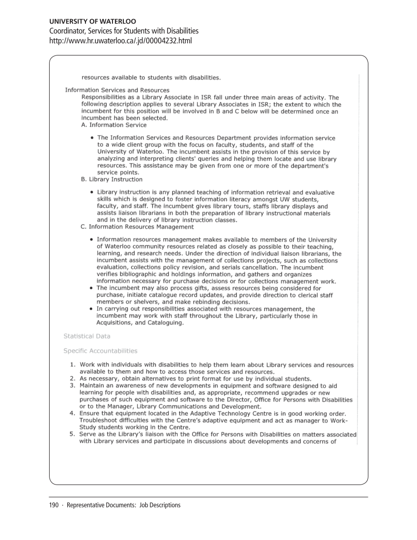 SPEC Kit 321: Services for Users with Disabilities (December 2010) page 190