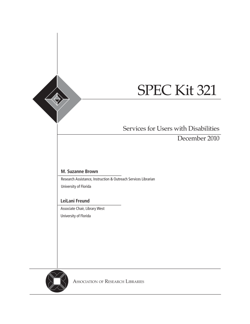 SPEC Kit 321: Services for Users with Disabilities (December 2010) page 3