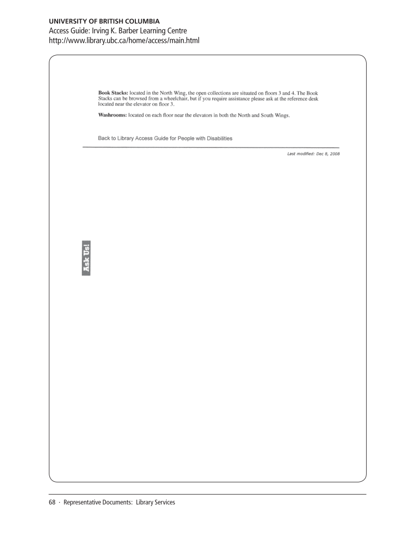 SPEC Kit 321: Services for Users with Disabilities (December 2010) page 68