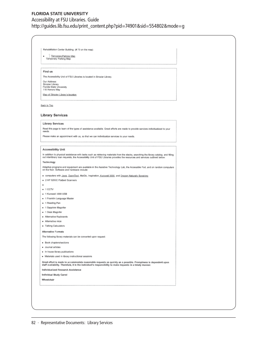 SPEC Kit 321: Services for Users with Disabilities (December 2010) page 82