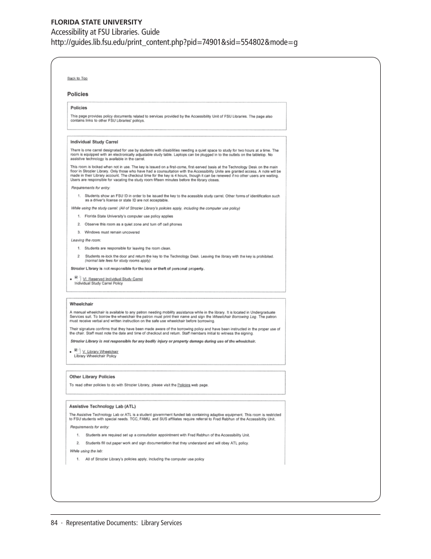 SPEC Kit 321: Services for Users with Disabilities (December 2010) page 84