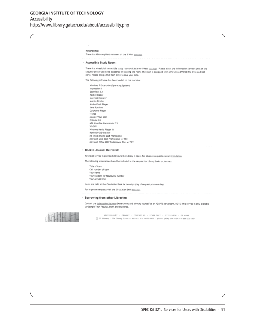 SPEC Kit 321: Services for Users with Disabilities (December 2010) page 91