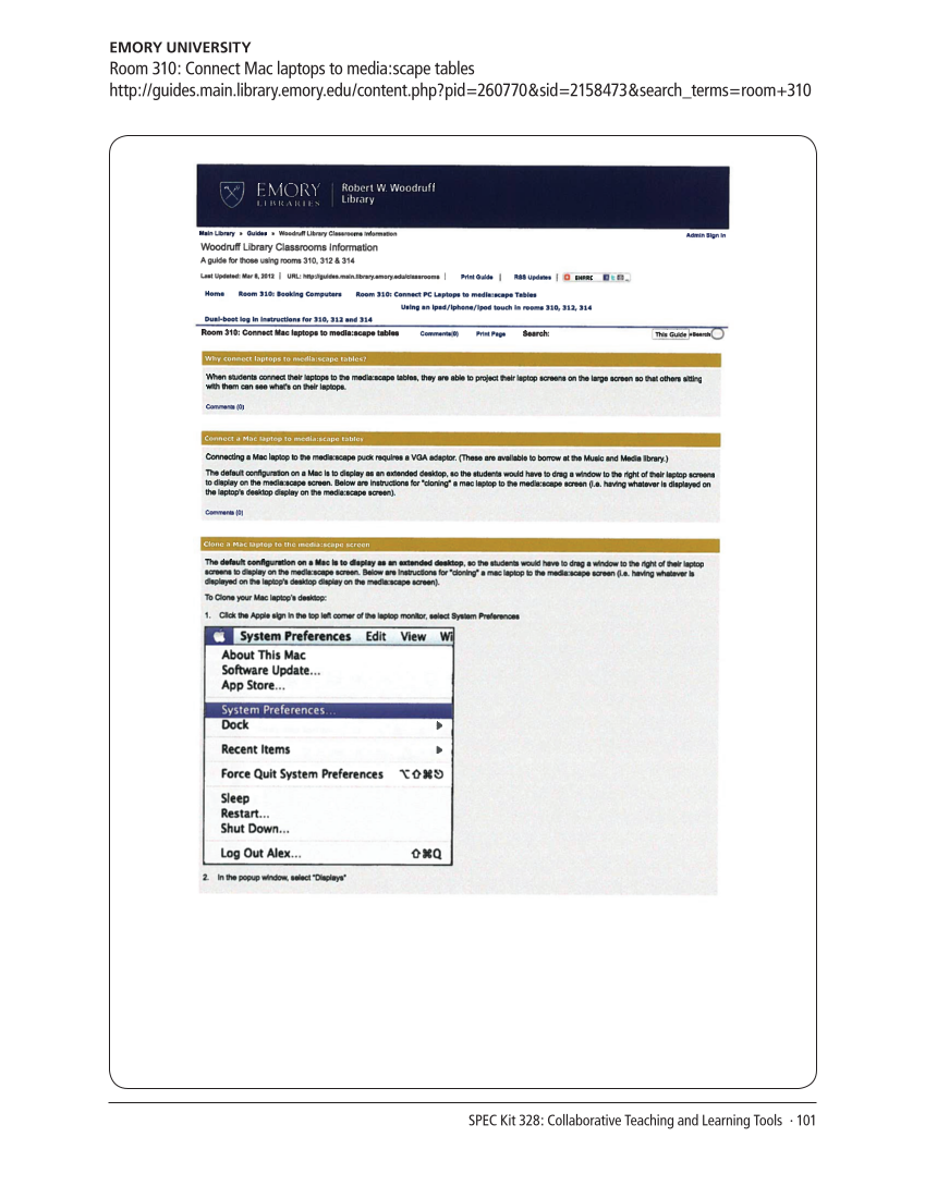 SPEC Kit 328: Collaborative Teaching and Learning Tools (July 2012) page 101