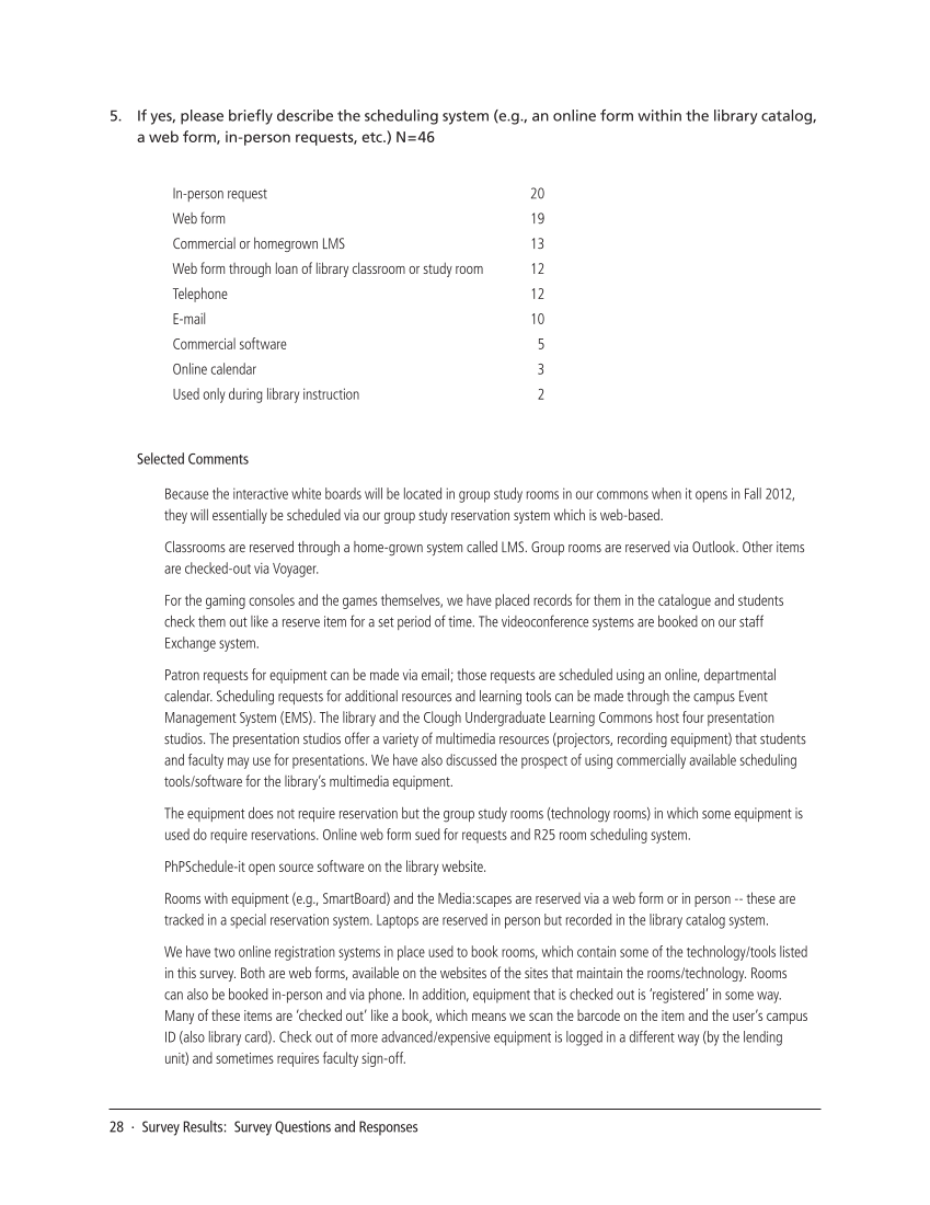 SPEC Kit 328: Collaborative Teaching and Learning Tools (July 2012) page 28