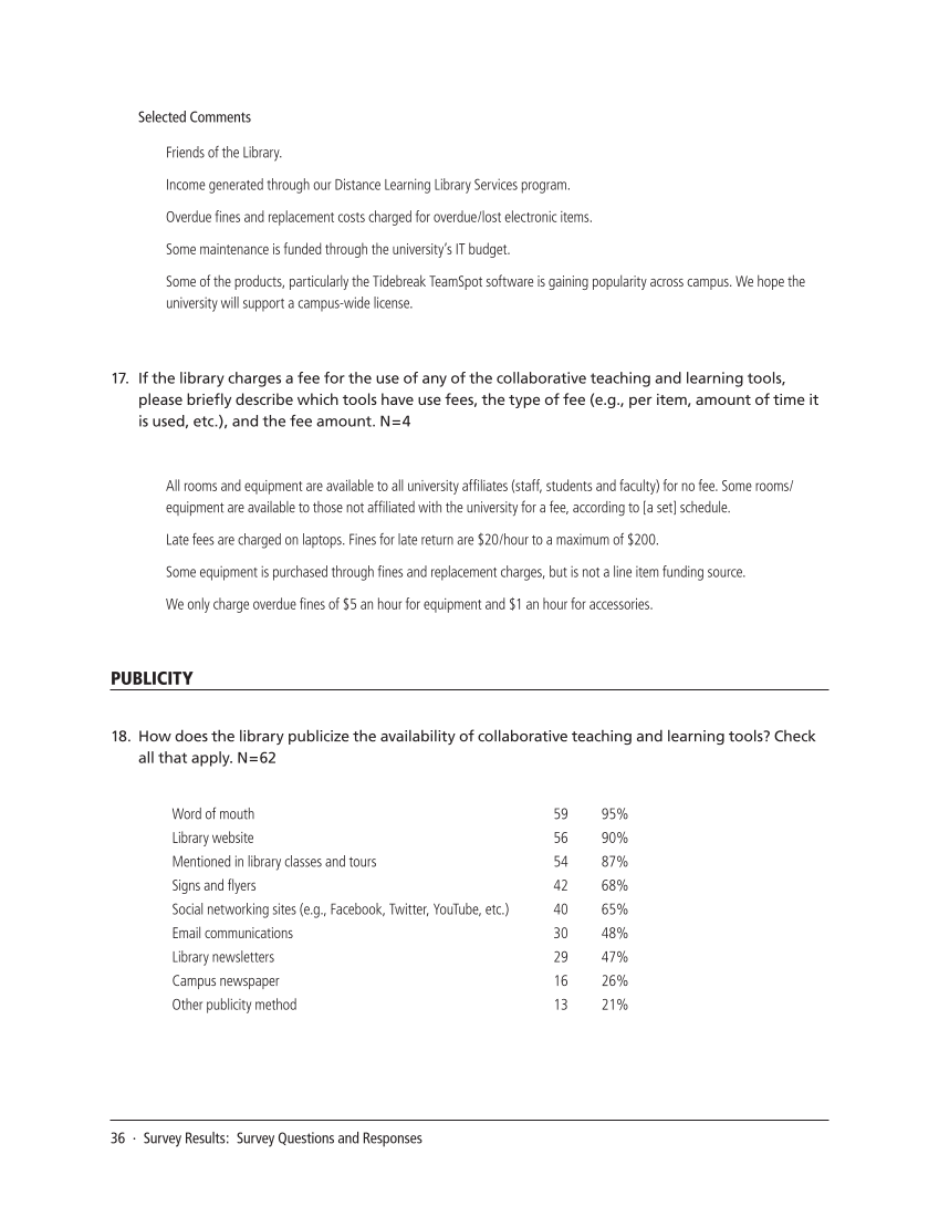 SPEC Kit 328: Collaborative Teaching and Learning Tools (July 2012) page 36