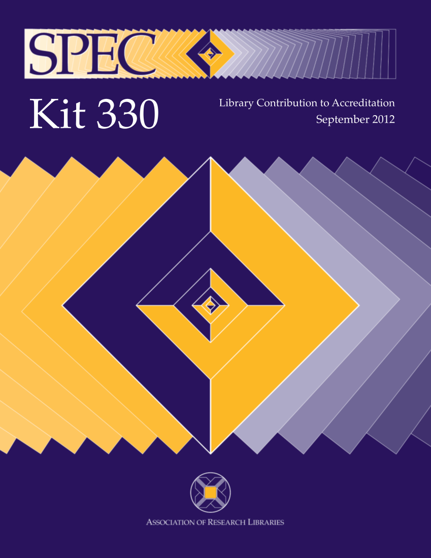 SPEC Kit 330: Library Contribution to Accreditation (September 2012) page