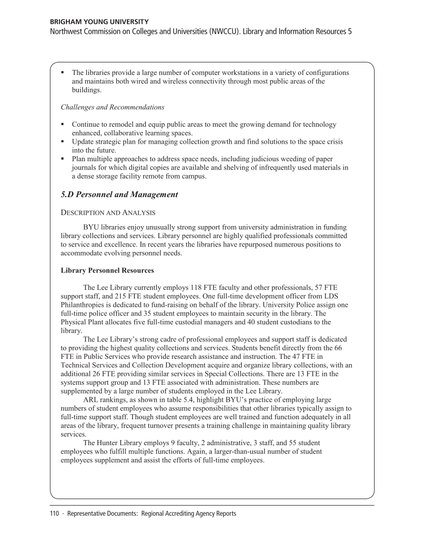 SPEC Kit 330: Library Contribution to Accreditation (September 2012) page 110