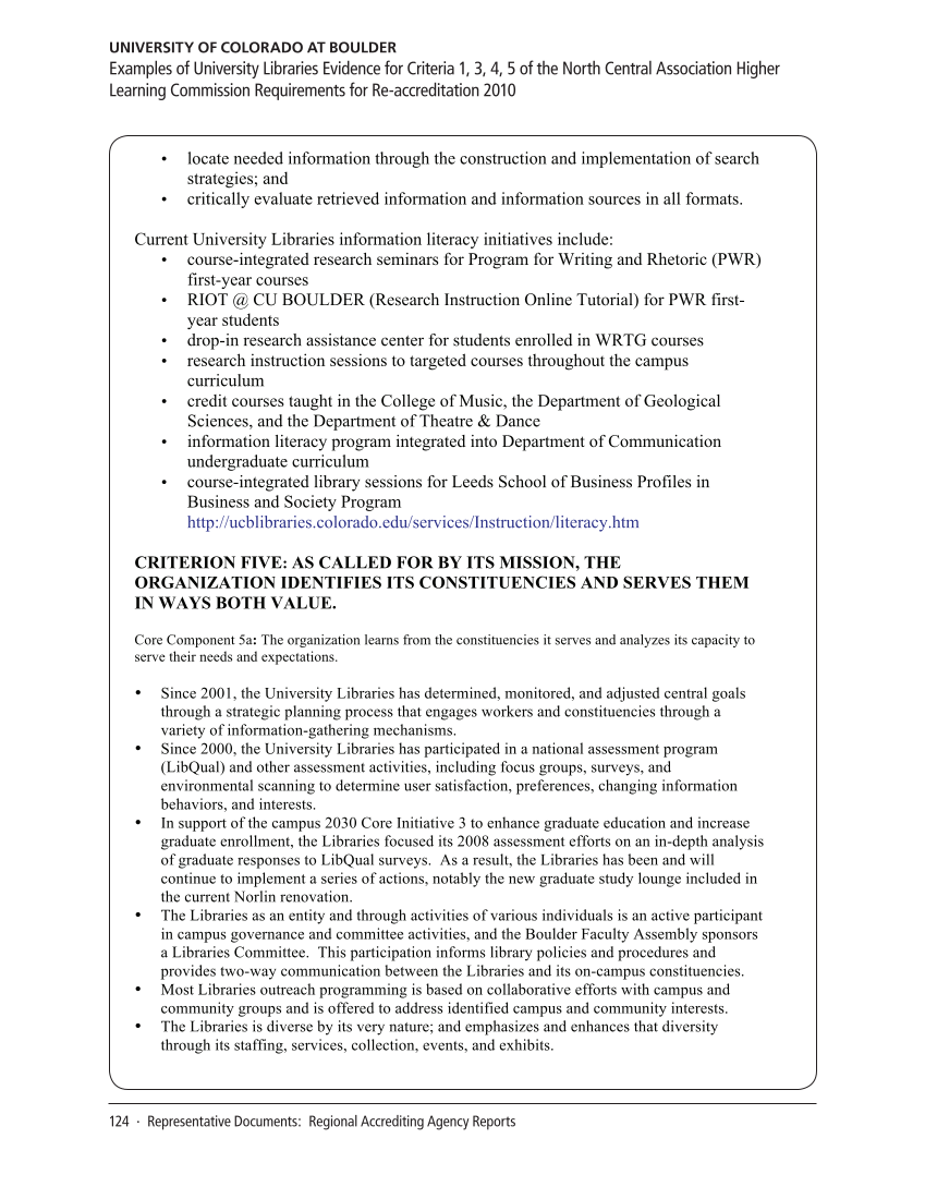 SPEC Kit 330: Library Contribution to Accreditation (September 2012) page 124