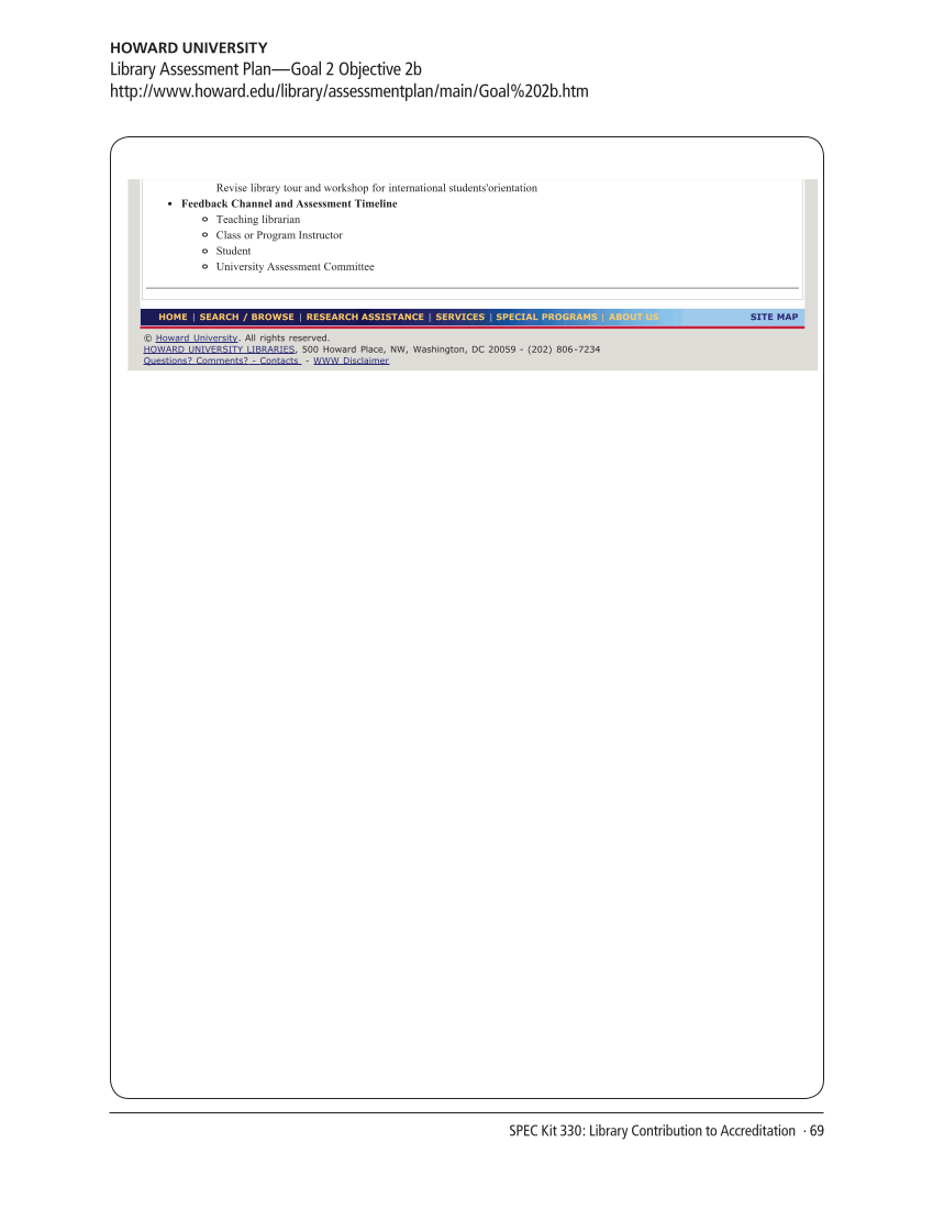 SPEC Kit 330: Library Contribution to Accreditation (September 2012) page 69