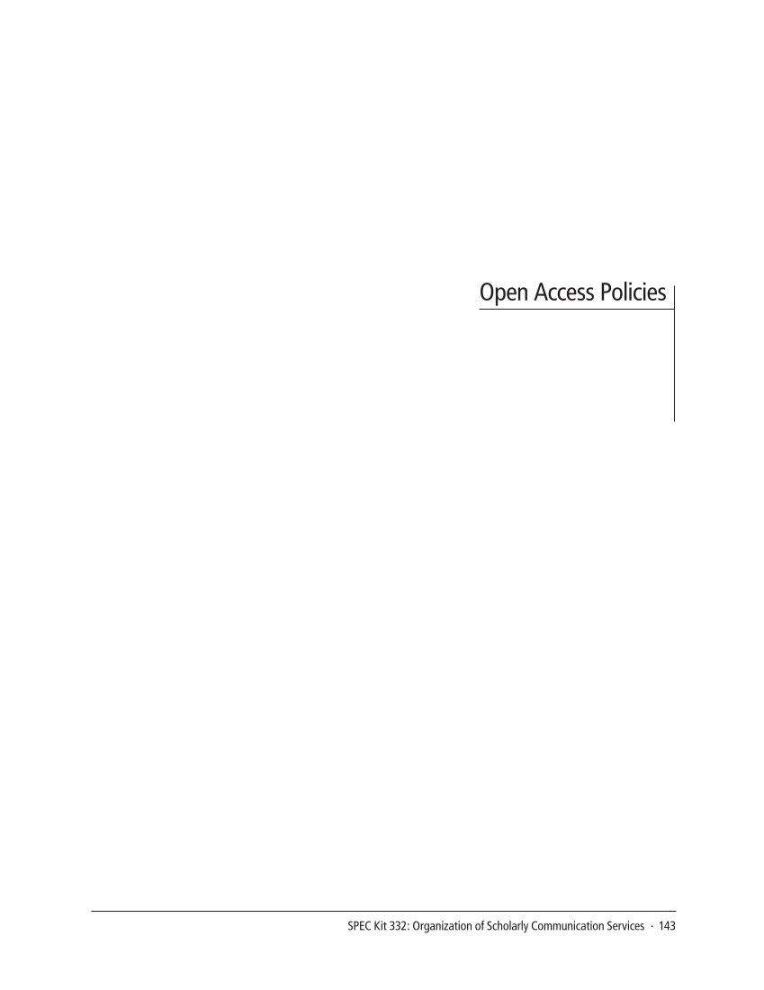 SPEC Kit 332: Organization of Scholarly Communication Services (November 2012) page 143