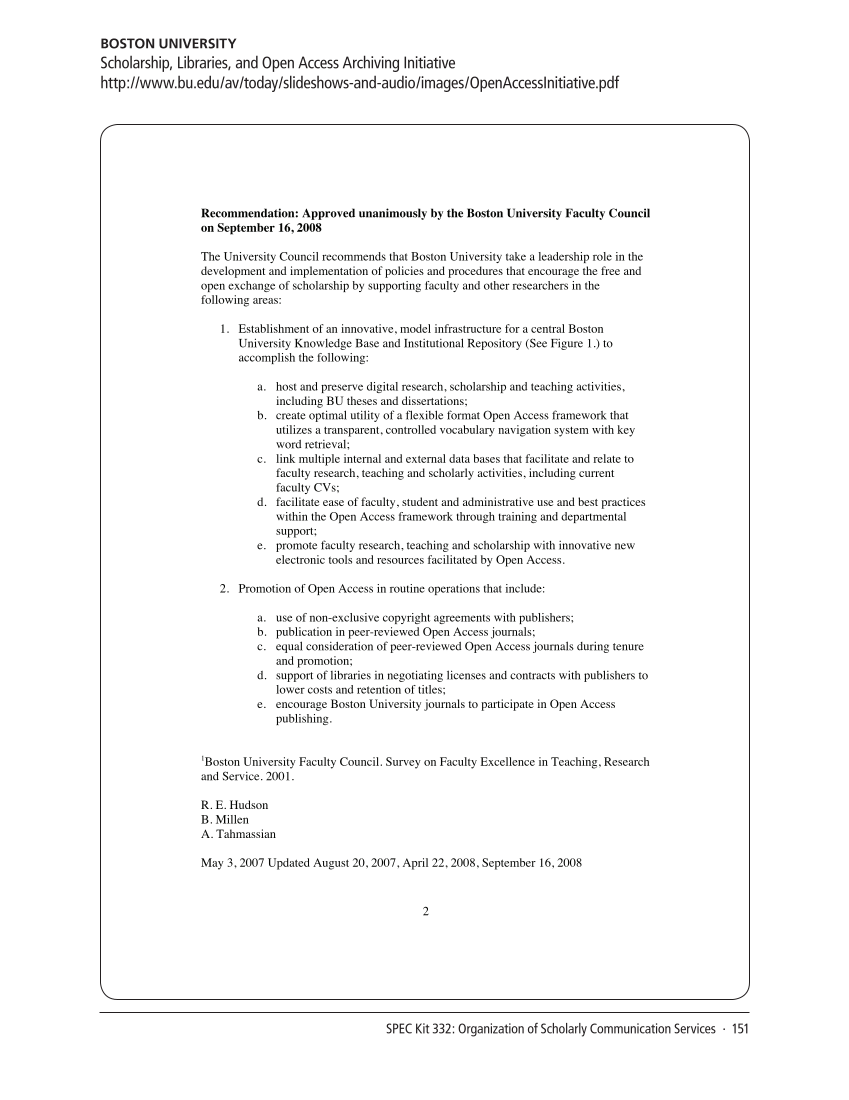 SPEC Kit 332: Organization of Scholarly Communication Services (November 2012) page 151