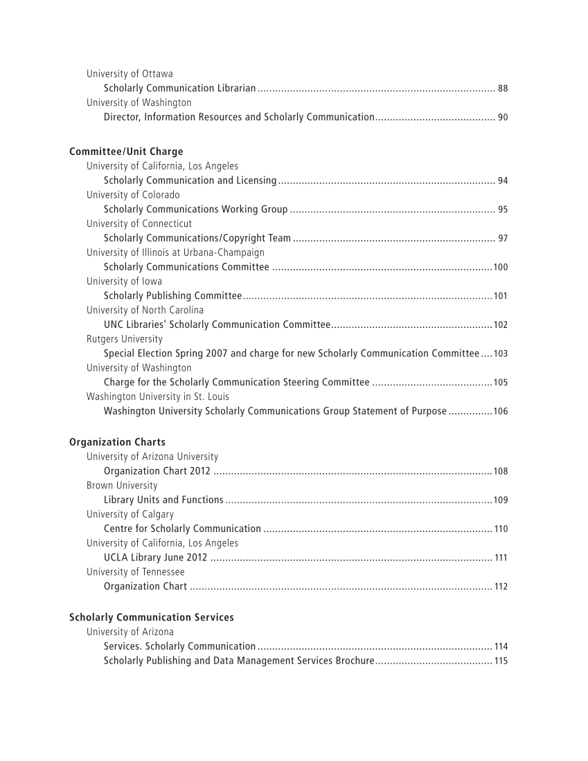 SPEC Kit 332: Organization of Scholarly Communication Services (November 2012) page 6