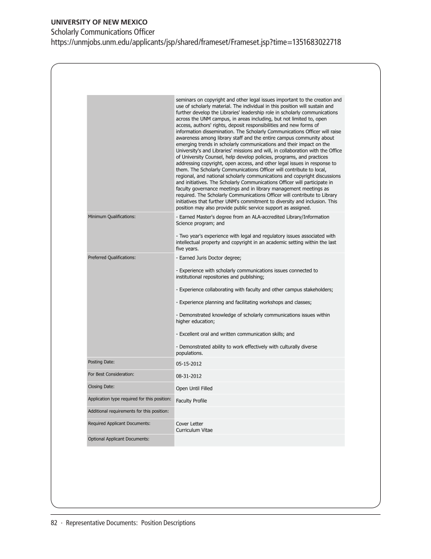 SPEC Kit 332: Organization of Scholarly Communication Services (November 2012) page 82