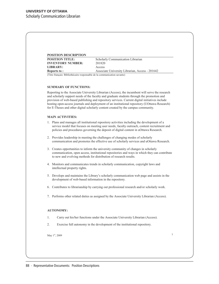 SPEC Kit 332: Organization of Scholarly Communication Services (November 2012) page 88