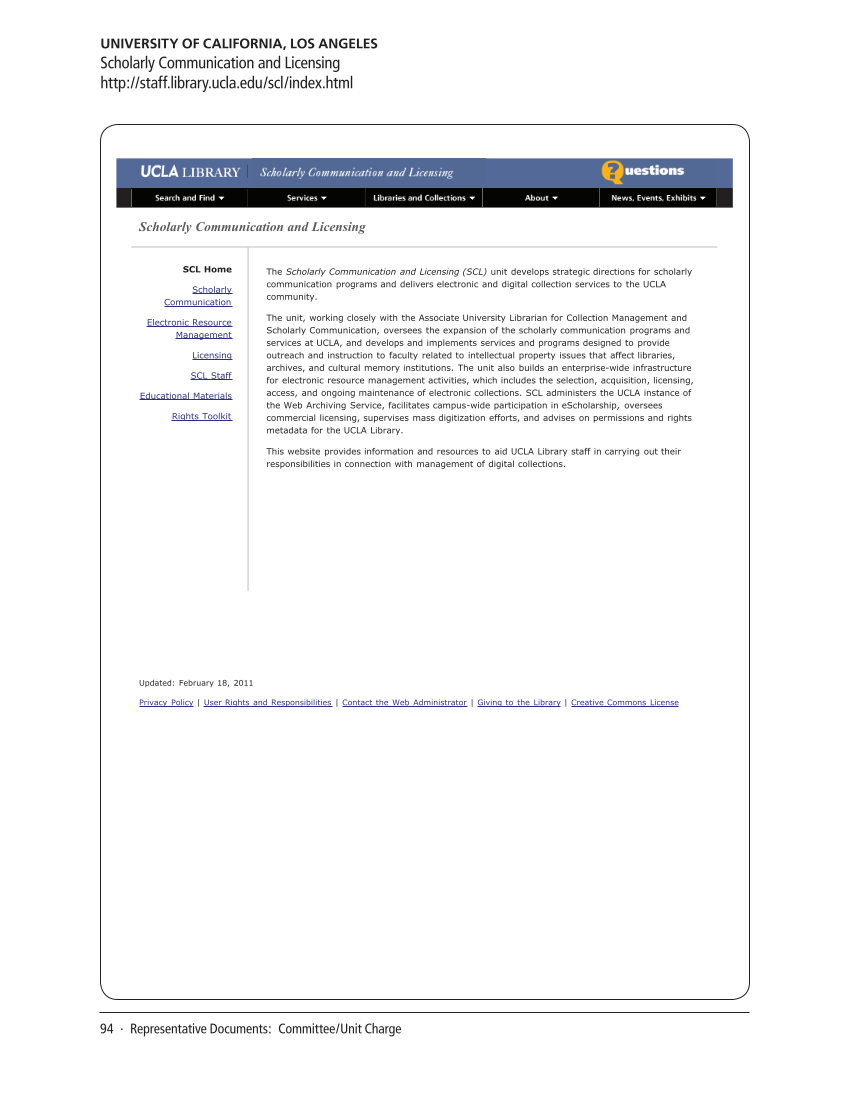 SPEC Kit 332: Organization of Scholarly Communication Services (November 2012) page 94