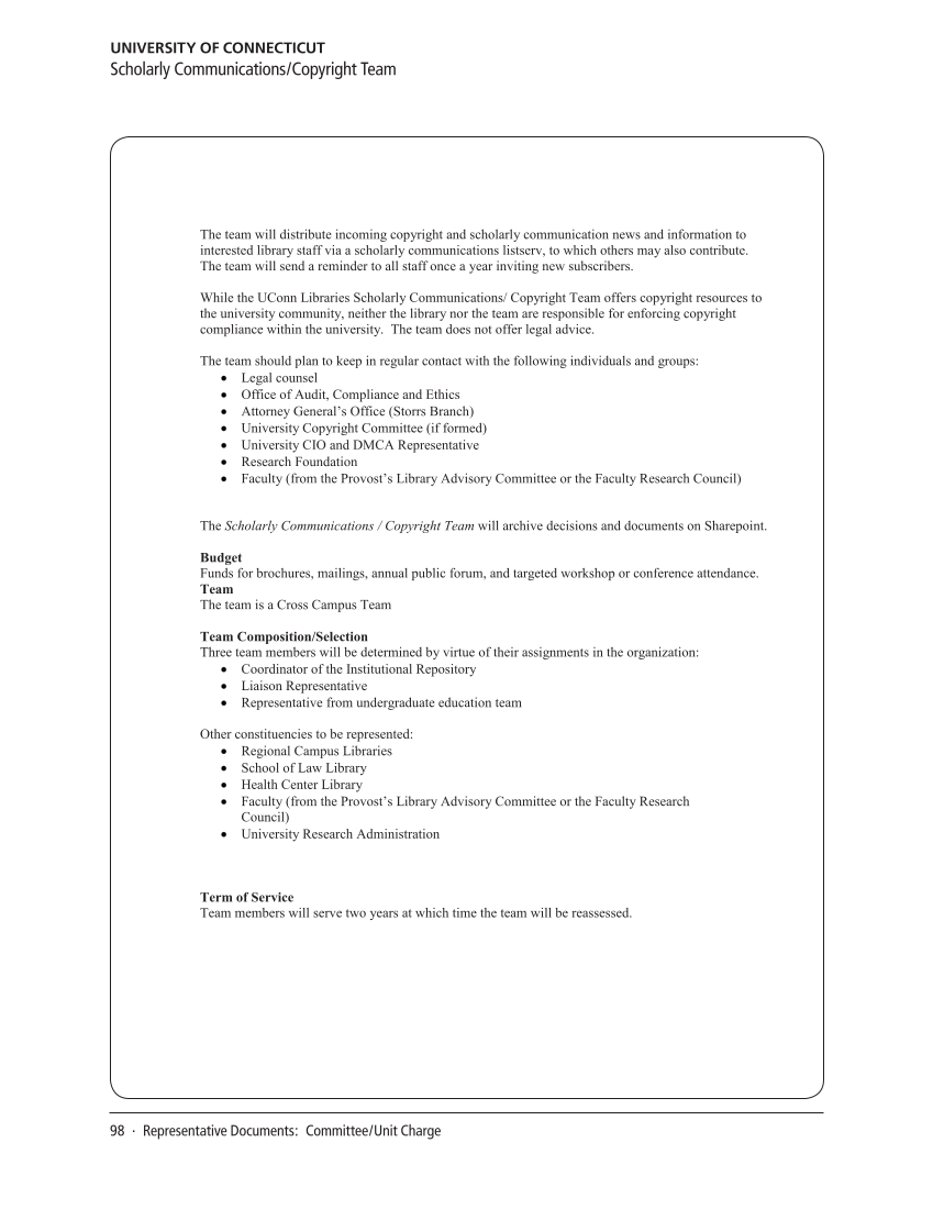 SPEC Kit 332: Organization of Scholarly Communication Services (November 2012) page 98