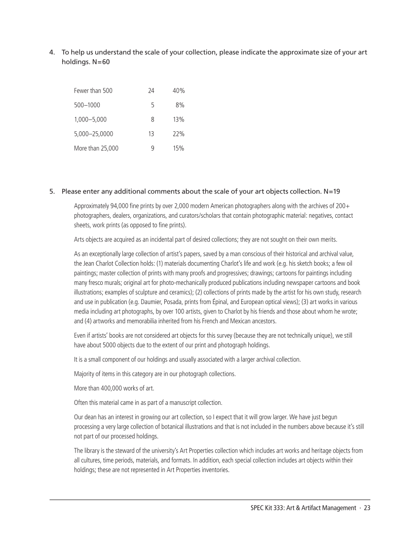 SPEC Kit 333: Art & Artifact Management (December 2012) page 23