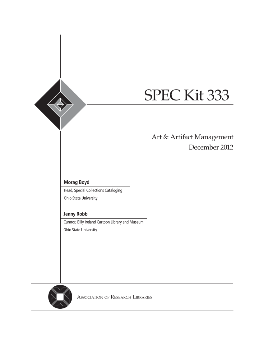 SPEC Kit 333: Art & Artifact Management (December 2012) page 3